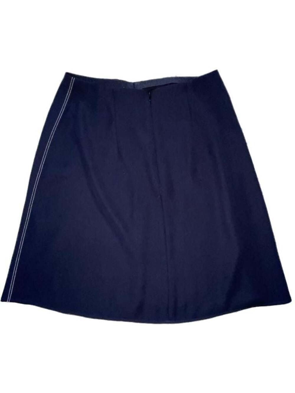 Louis Vuitton Uniformes Black A-Line Skirt with White Contrast Stitching